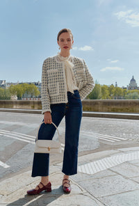 Petite Studio's Jackie Wool Tweed Jacket in Ivory