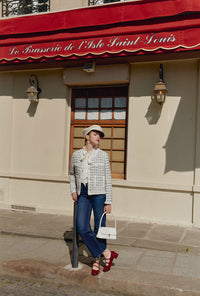 Petite Studio's Jackie Wool Tweed Jacket in Ivory