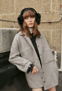 Petite Studio's Newton Oversized Wool Jacket in Gray