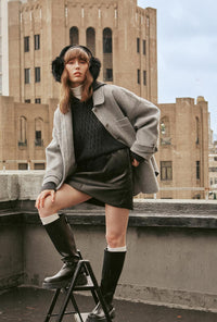 Petite Studio's Newton Oversized Wool Jacket in Gray