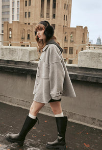 Petite Studio's Newton Oversized Wool Jacket in Gray