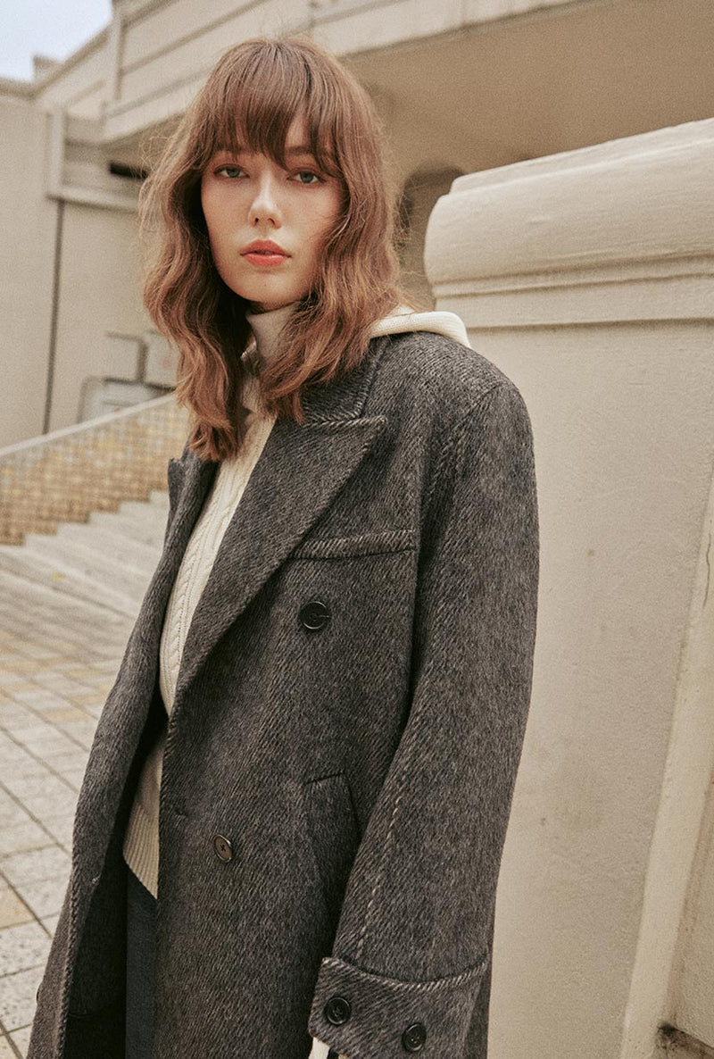 Petite Studio's Allister Wool Coat in Charcoal 