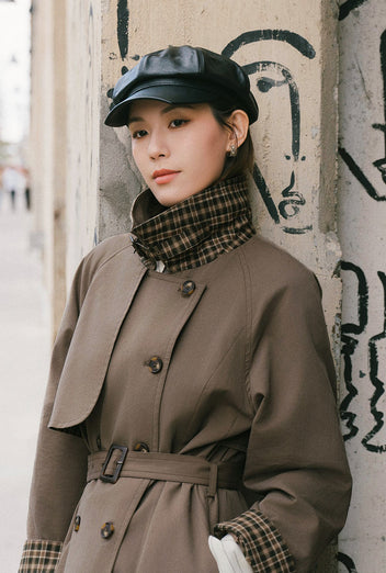 Womens Trench Coat Olive Brown Lightweight Trench by Portrait Petite main image 1