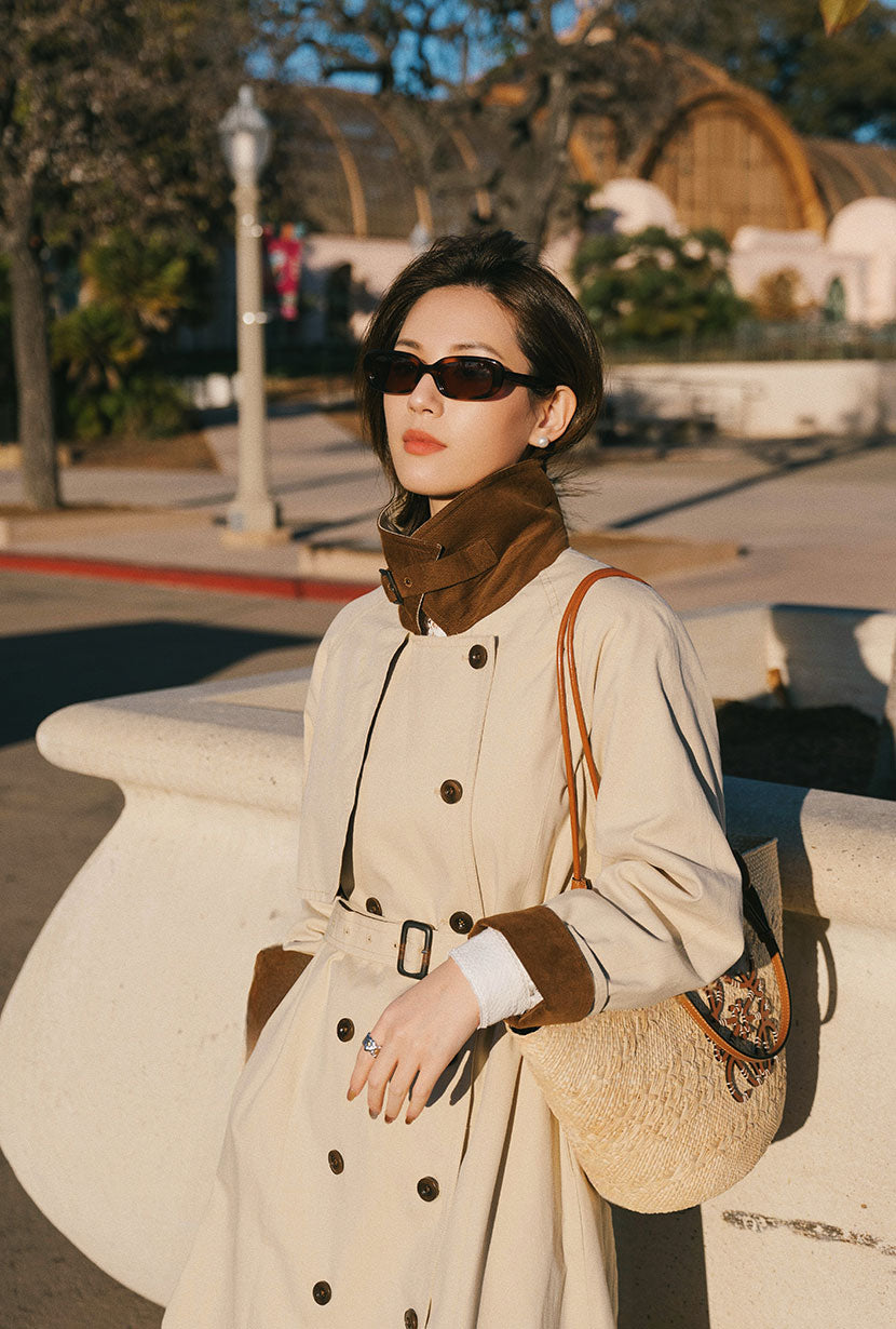 Petite Studio's Hagar Trench Coat in Beige - Petite Clothing