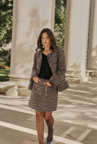 Petite Studio's Charmaine Oversized Wool Tweed Coat in Charcoal