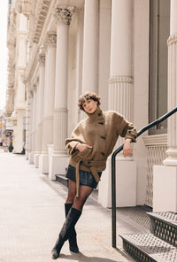 Petite Studio's Cole Wool Short Coat in Brown
