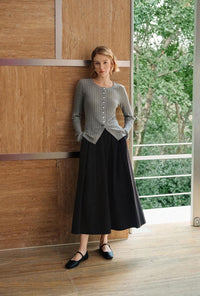 Petite Studio's Delsie Cotton Knit Top in Grey 