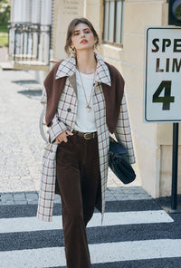 Petite Studio's Liam Reversible Cotton Trench Coat in Camel and Plaid