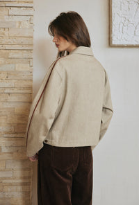 Petite Studio's Emmette Cropped Cotton Jacket in Light Khaki