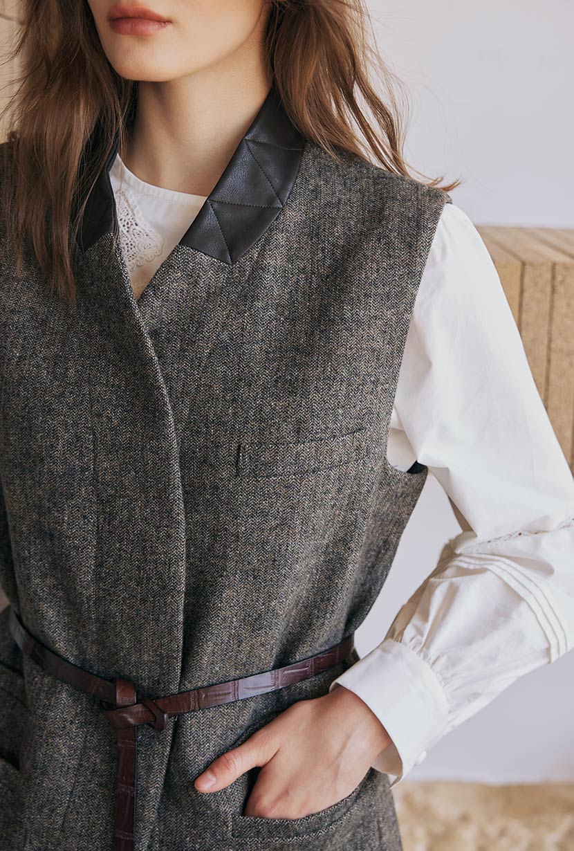 Noah Wool Vest - Ash Brown