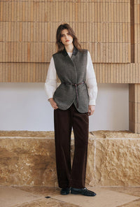 Noah Wool Vest - Ash Brown