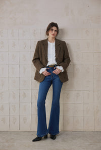 Petite Studio's Emilia Wool Blazer in Brown 