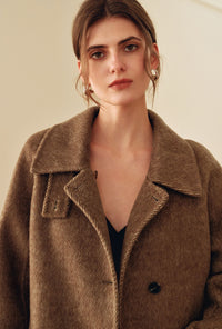 Petite Studio's Luna Double-Faced Wool Coat in Brown