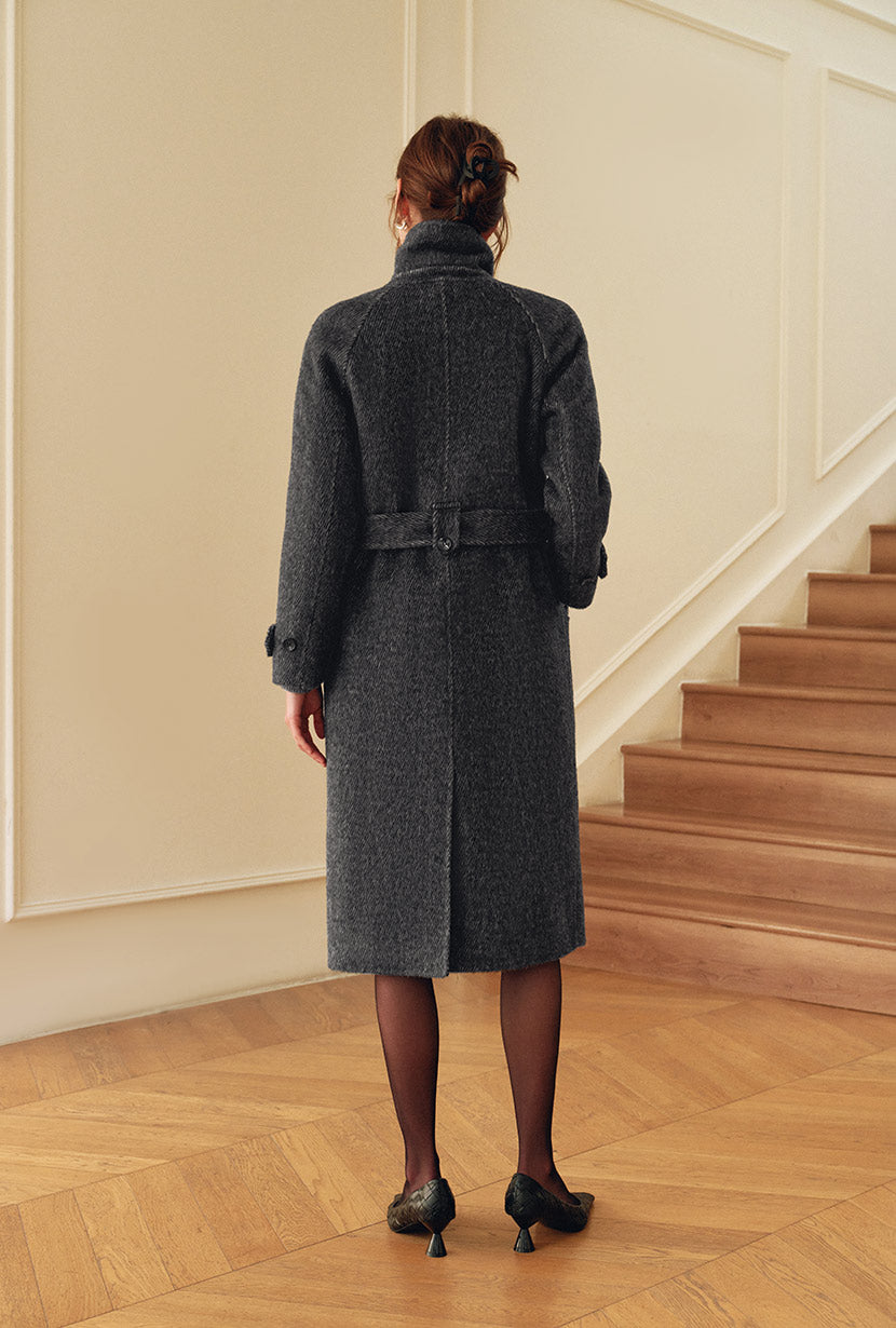 Petite Studio's Luna Double-Faced Wool Coat in Grey