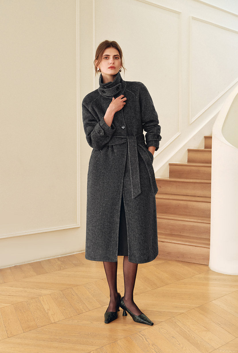 Petite Studio's Luna Double-Faced Wool Coat in Grey