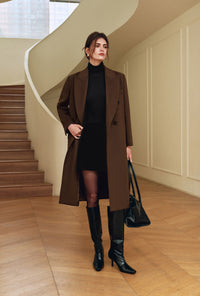 Petite Studio's Matilda Wool Coat in Dark Umber