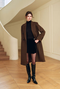 Petite Studio's Matilda Wool Coat in Dark Umber