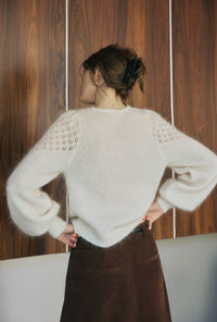 Petite Studio's Nathan Mohair-Blend Wool Cardigan in Ivory
