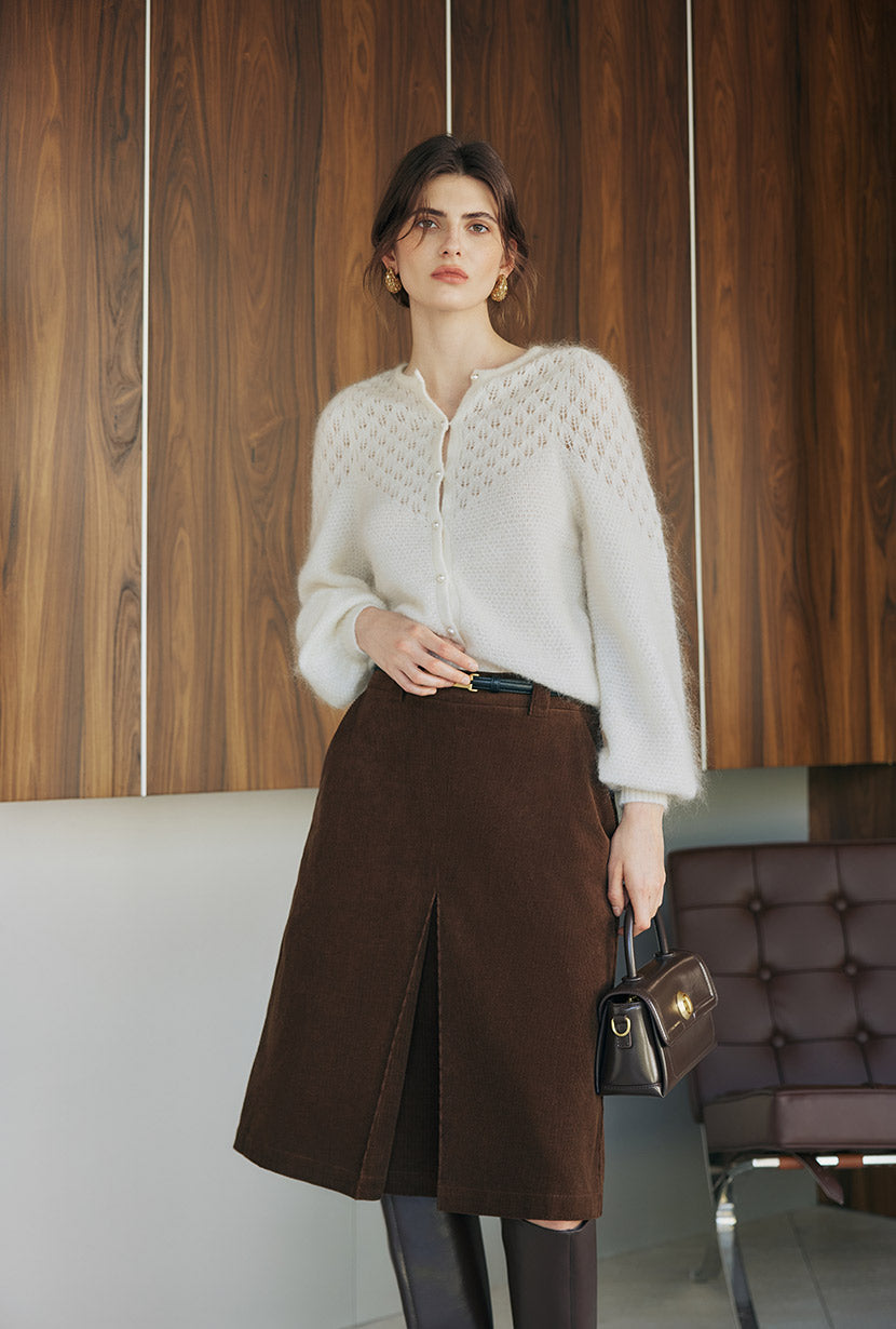 Petite Studio's Nathan Mohair-Blend Wool Cardigan in Ivory