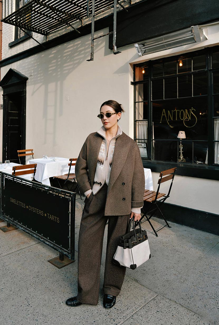 Petite Studio's Gabriene Wool Coat in Mocha