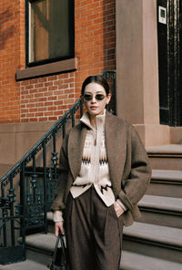 Petite Studio's Gabriene Wool Coat in Mocha