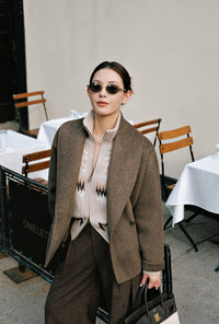 Petite Studio's Gabriene Wool Coat in Mocha