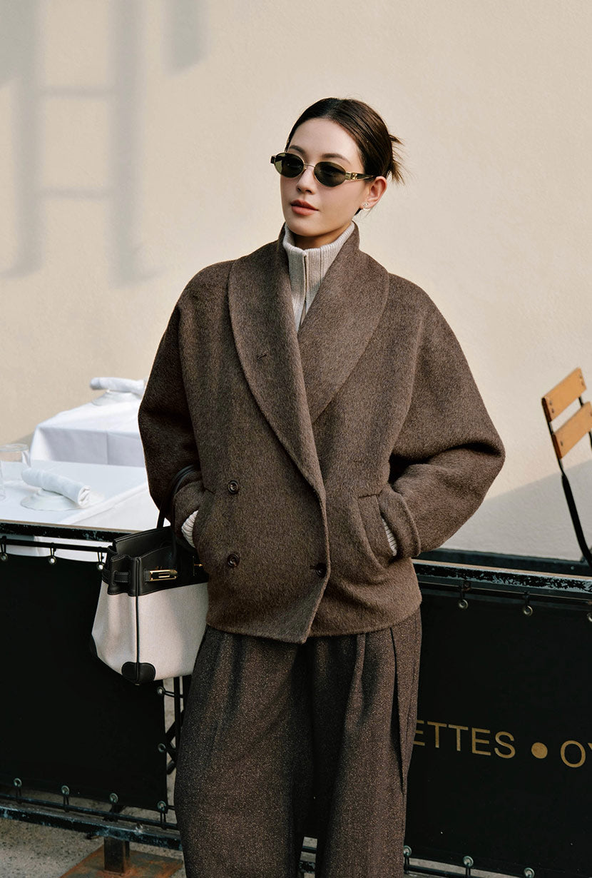 Petite Studio's Gabriene Wool Coat in Mocha