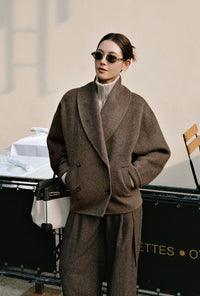 Petite Studio's Gabriene Wool Coat in Mocha