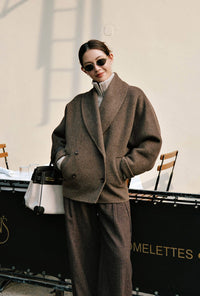 Petite Studio's Gabriene Wool Coat in Mocha
