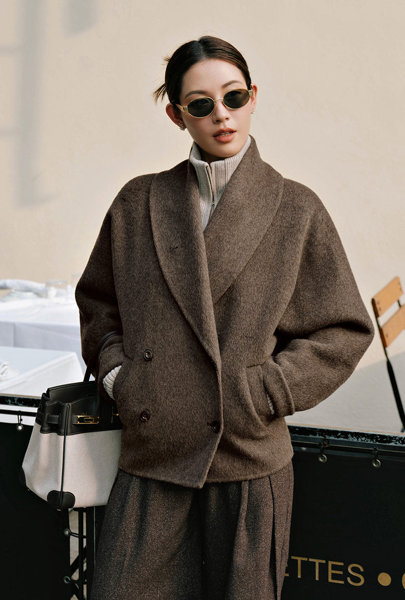 Petite Studio's Gabriene Wool Coat in Mocha
