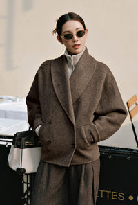 Petite Studio's Gabriene Wool Coat in Mocha