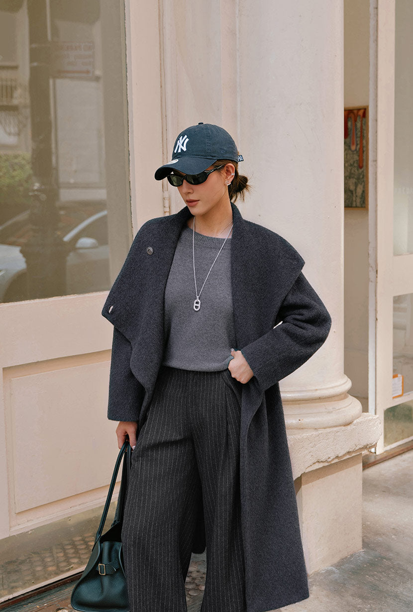 Petite Studio's Daniela Wool Coat in Charcoal 