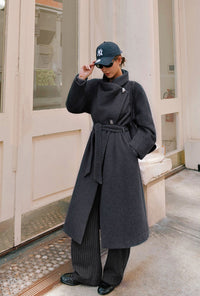 Petite Studio's Daniela Wool Coat in Charcoal 