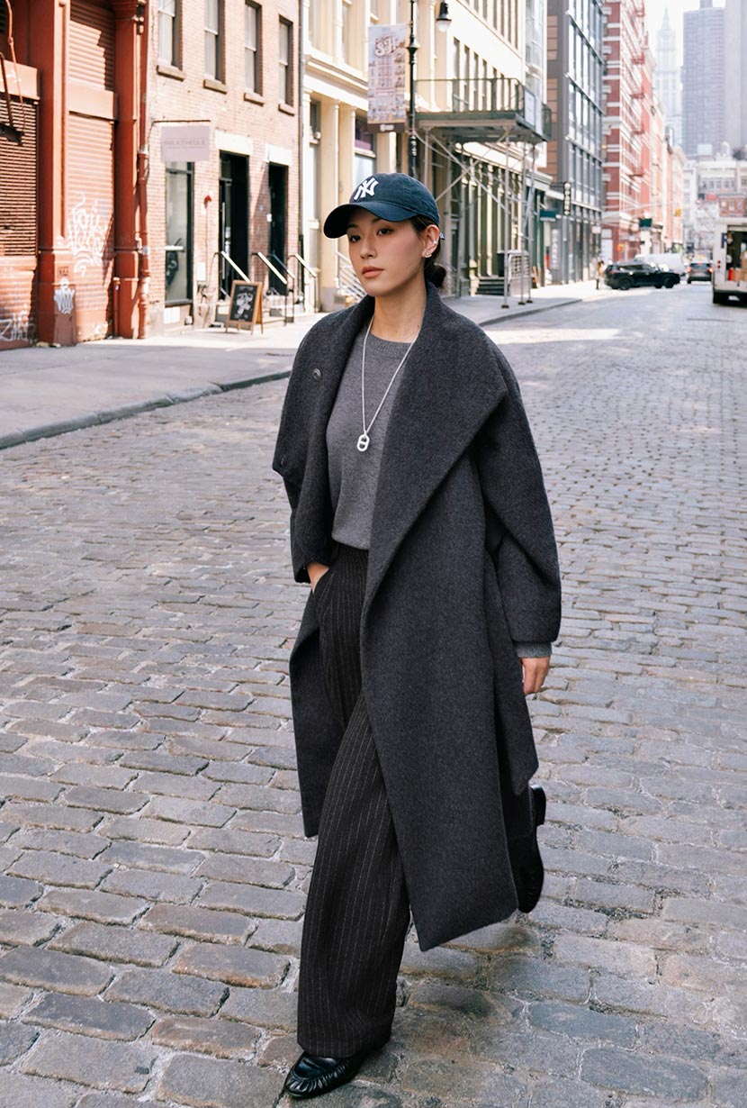 Petite Studio's Daniela Wool Coat in Charcoal 