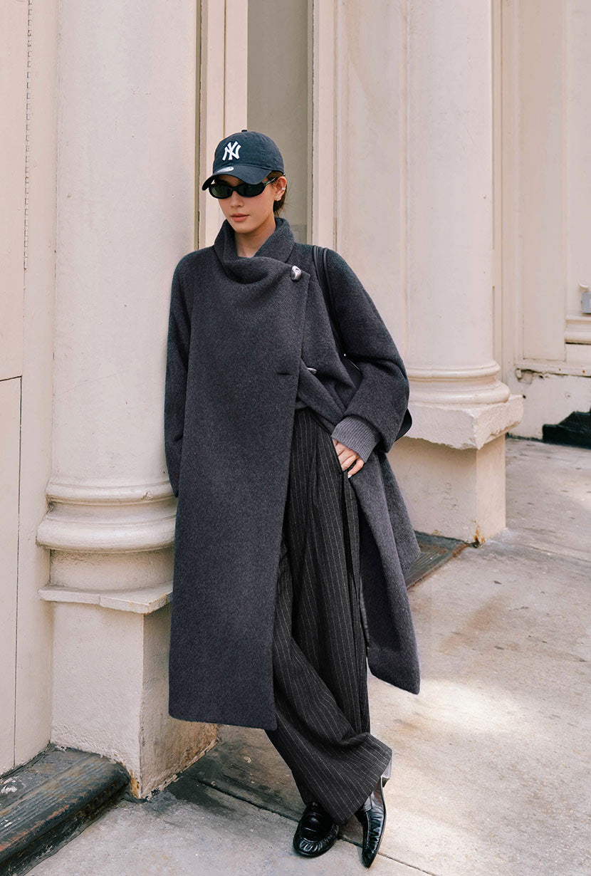 Petite Studio's Daniela Wool Coat in Charcoal 