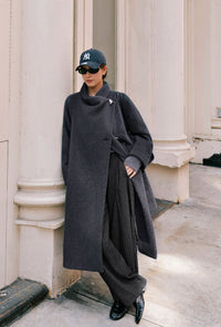Petite Studio's Daniela Wool Coat in Charcoal 