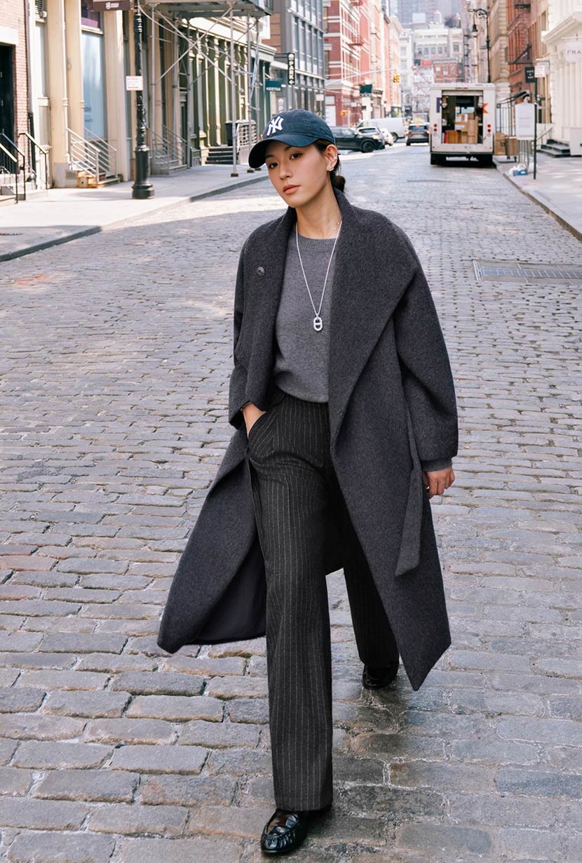 Petite Studio's Daniela Wool Coat in Charcoal 