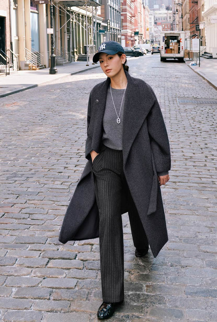 Petite Studio's Daniela Wool Coat in Charcoal 