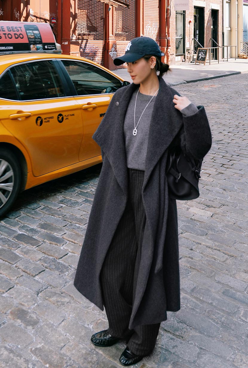 Petite Studio's Daniela Wool Coat in Charcoal 