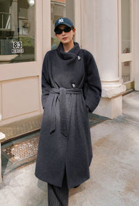 Petite Studio's Daniela Wool Coat in Charcoal 