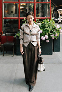 Petite Studio's Hugo Zipped Wool Knit Jacket in Camel