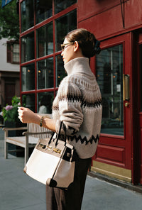 Petite Studio's Hugo Zipped Wool Knit Jacket in Camel