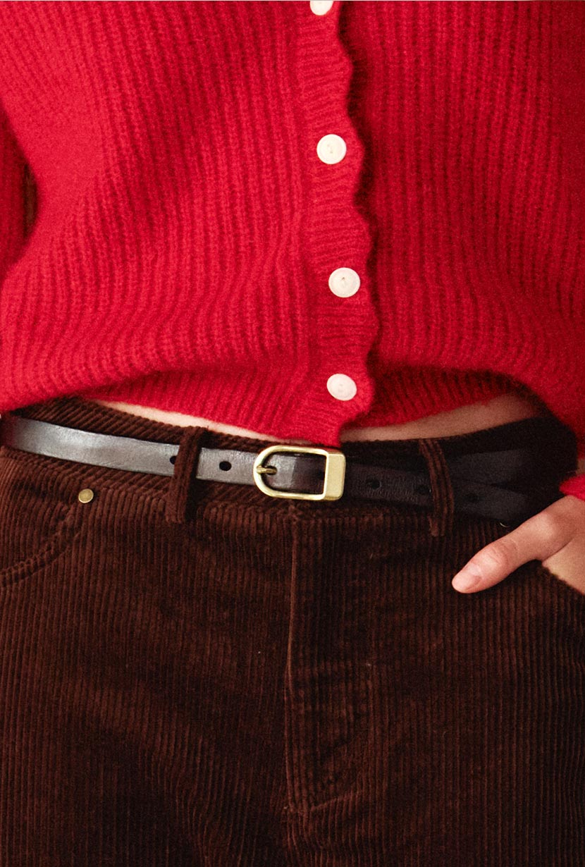 Petite Studio's Fable Brown and Gold Leather Belt