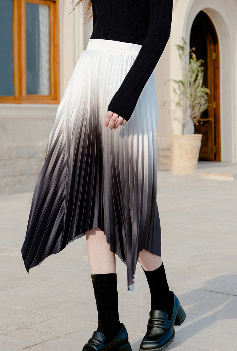 Petite grey pleated skirt cheap