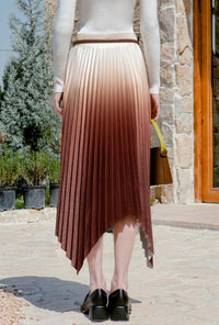 Petite Studio's Calla Pleated Skirt in Rust