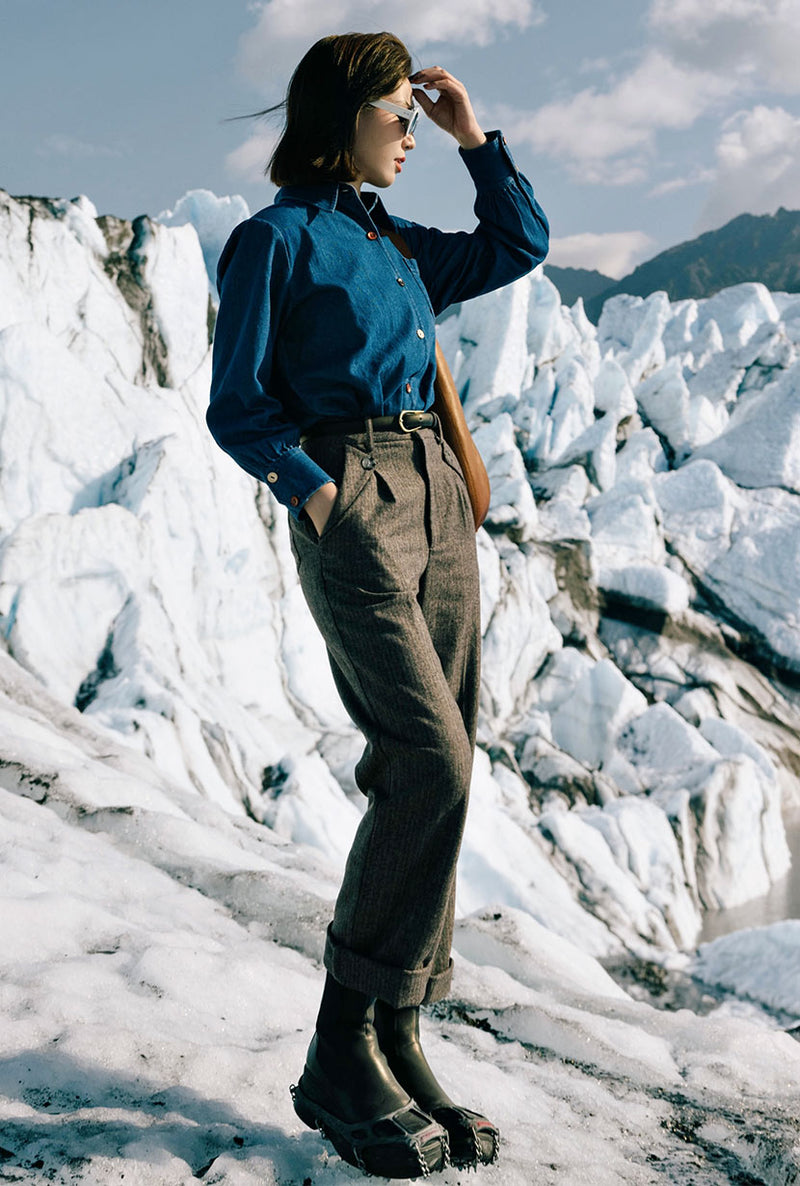 Petite Studio's Reign Wool Pants in Brownstone Petite Clothing for Women