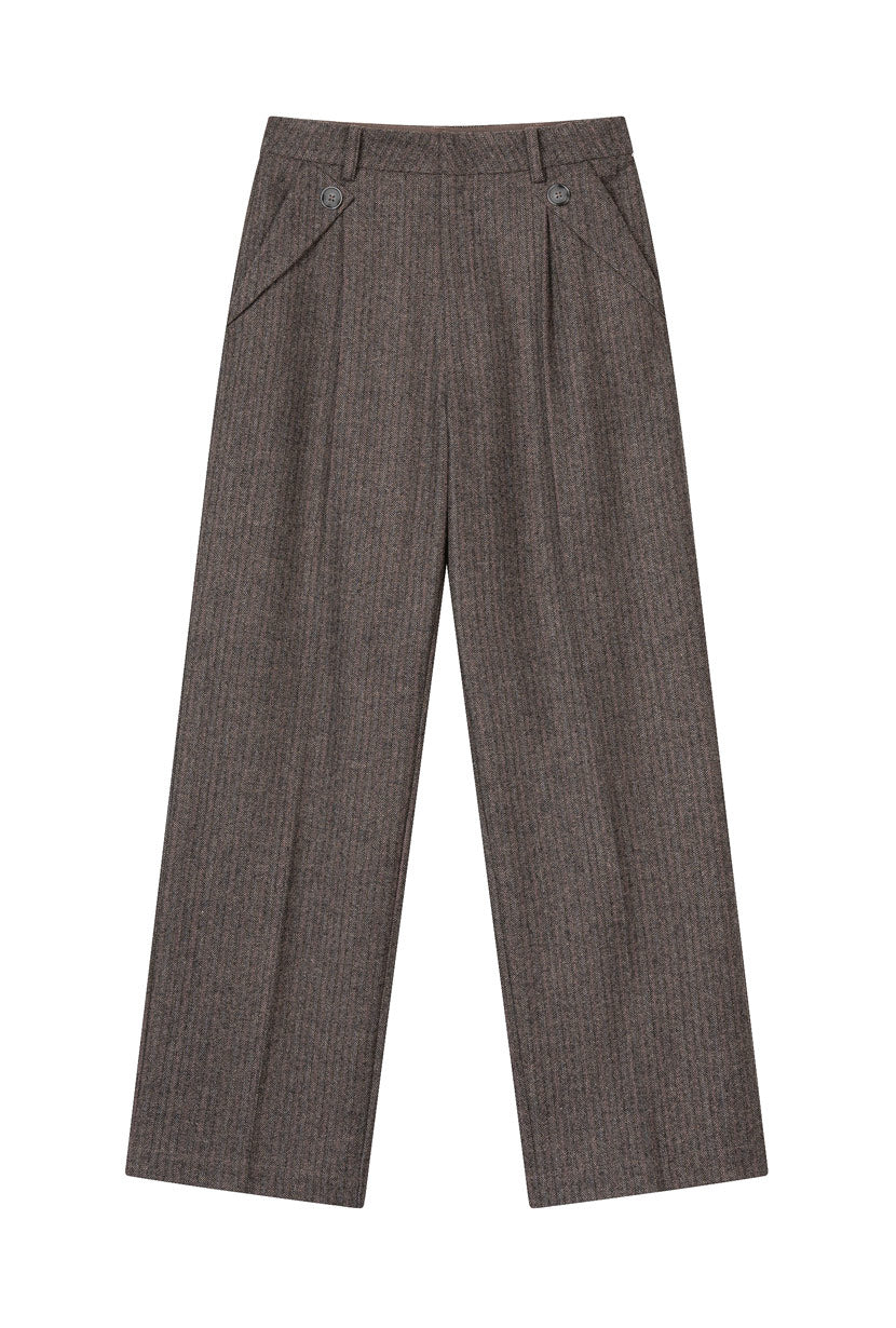 Petite Studio's Reign Wool Pants in Brownstone