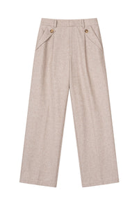 Petite Studio's Reign Wool Pants in Oatmeal