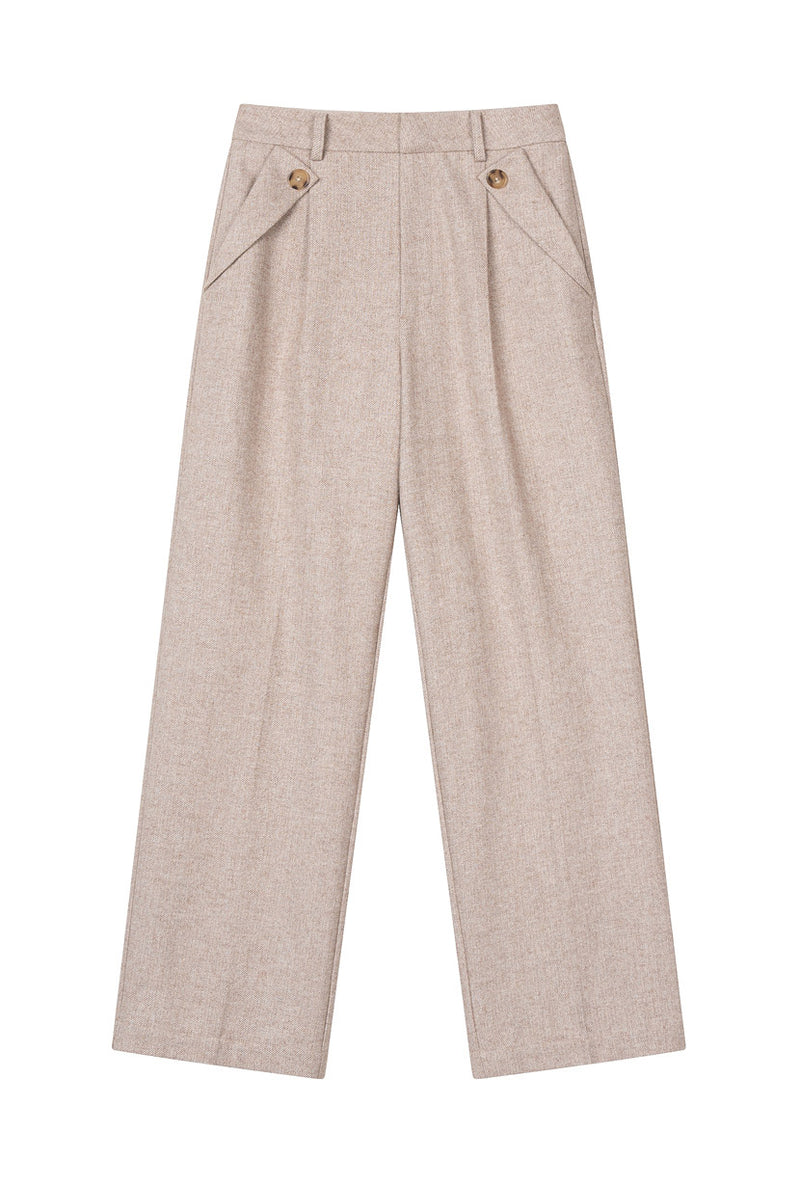 Petite Studio's Reign Wool Pants in Oatmeal