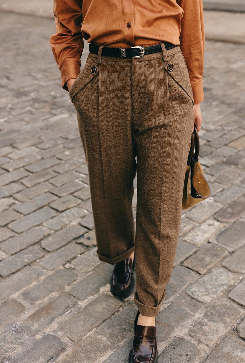 brown petite dress pants Womens Petite Brown Gray Dress Pants